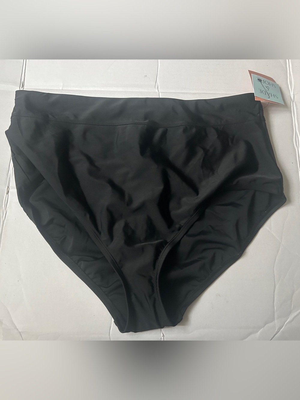 NWT Women’s Black High-Waist Bikini Bottom 1X Full Coverage